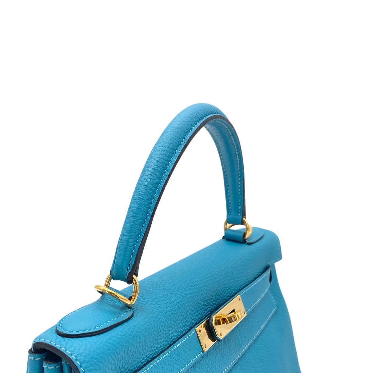 Hermes HERMES KELLY 28 RETOURNE TURQUOISE TOGO HAND SHOULDER BAG □R GHW 90275976