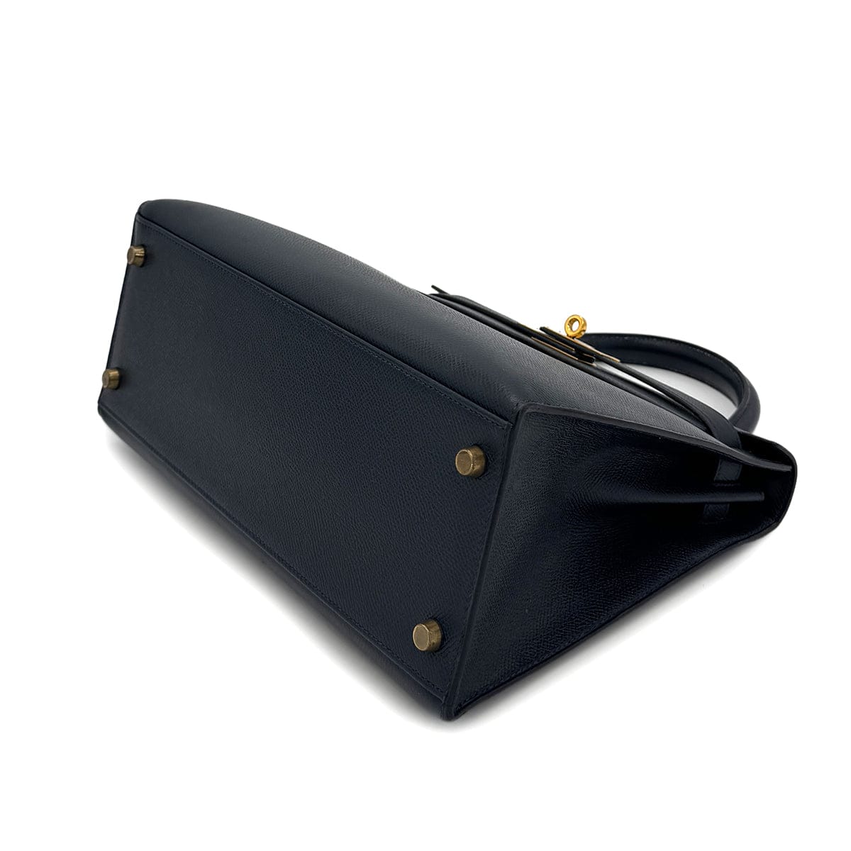 HERMES HERMES KELLY 28 SELLIER BLUE INDIGO COUCHEVEL HAND SHOULDER BAG 〇U GHW 90300026