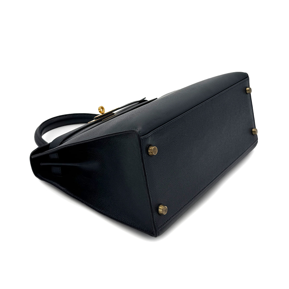 HERMES HERMES KELLY 28 SELLIER BLUE INDIGO COUCHEVEL HAND SHOULDER BAG 〇U GHW 90300026