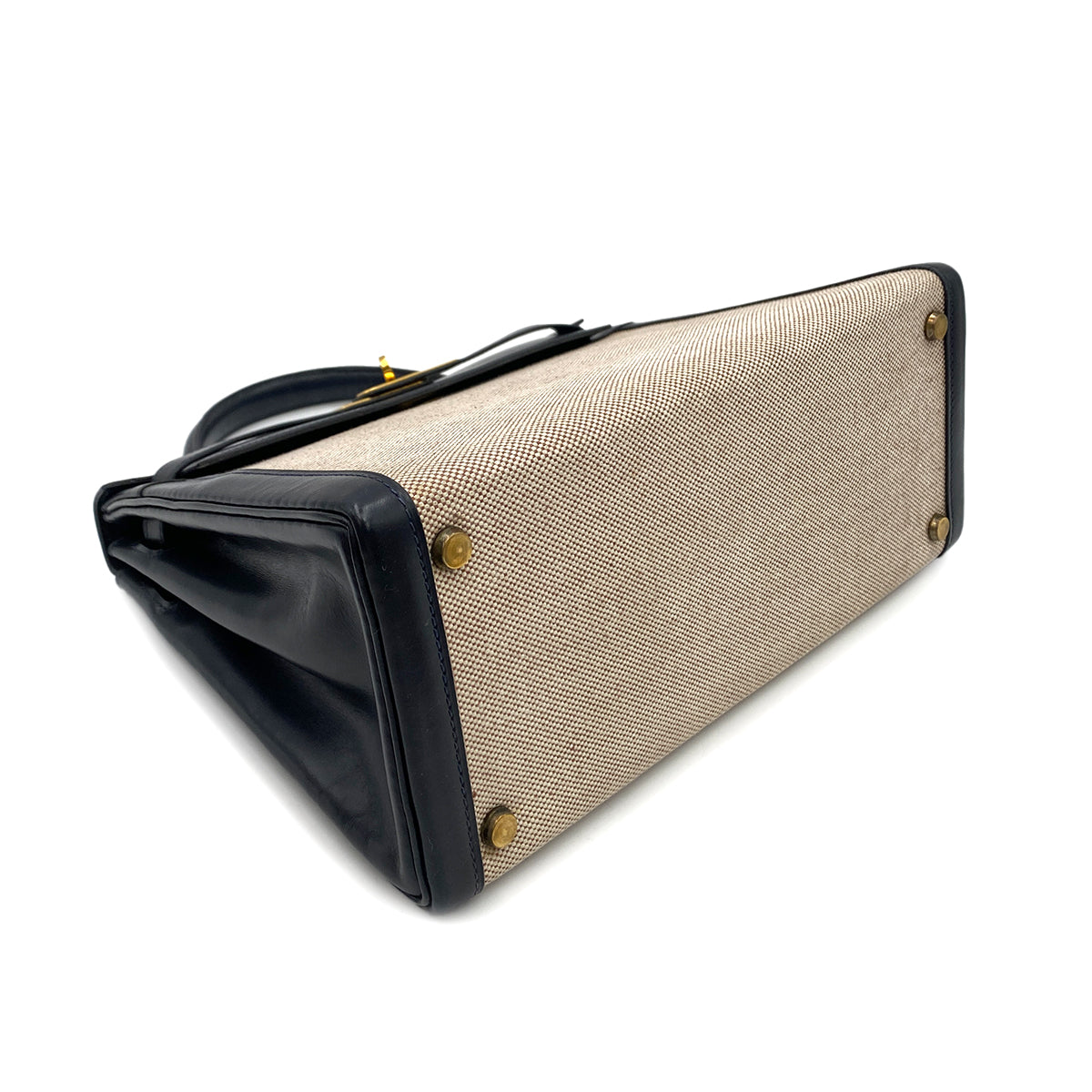 Hermes HERMES KELLY 28 SELLIER NAVY BOX CALF TOILE H HAND SHOULDER BAG 〇C 90249821