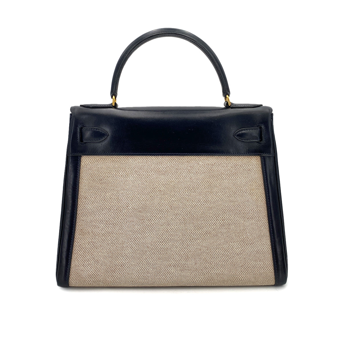 Hermes HERMES KELLY 28 SELLIER NAVY BOX CALF TOILE H HAND SHOULDER BAG 〇C 90249821