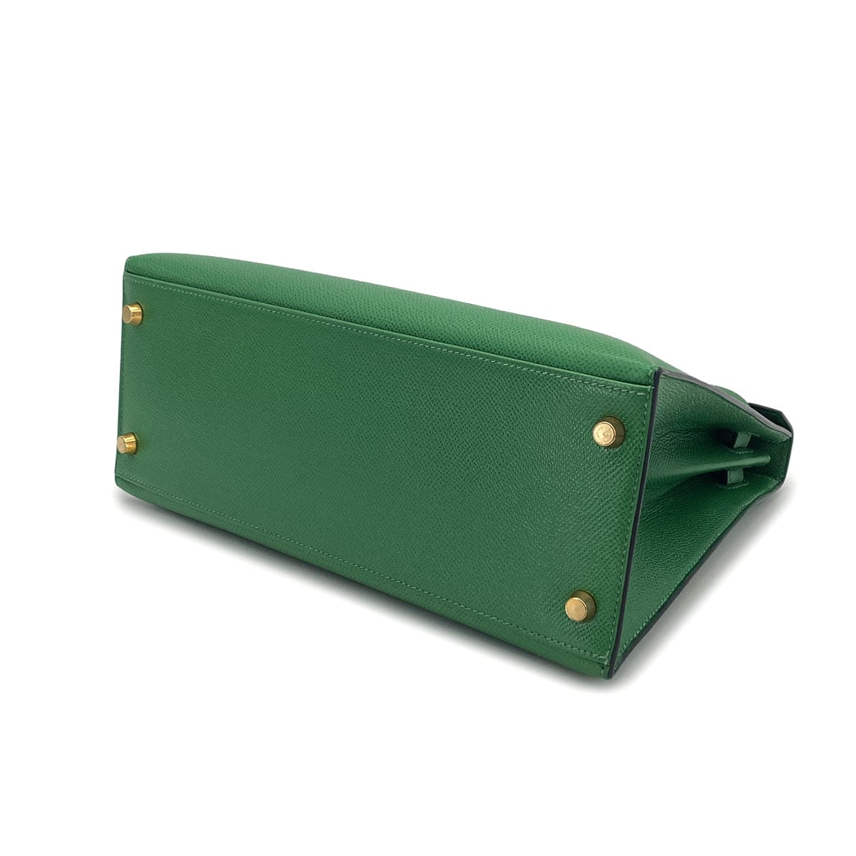 HERMES HERMES KELLY 28 SELLIER VERT COUCHEVEL HAND BAG 1995 CIRCLE Y GOLD HARDWARE 90326189