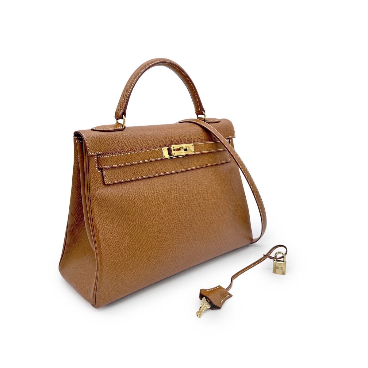 HERMES HERMES KELLY 32 RETOURNE GOLD COUCHEVEL HAND SHOULDER BAG □A GHW 90277076
