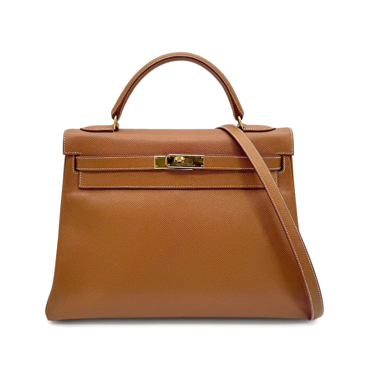 HERMES HERMES KELLY 32 RETOURNE GOLD COUCHEVEL HAND SHOULDER BAG □A GHW 90277076