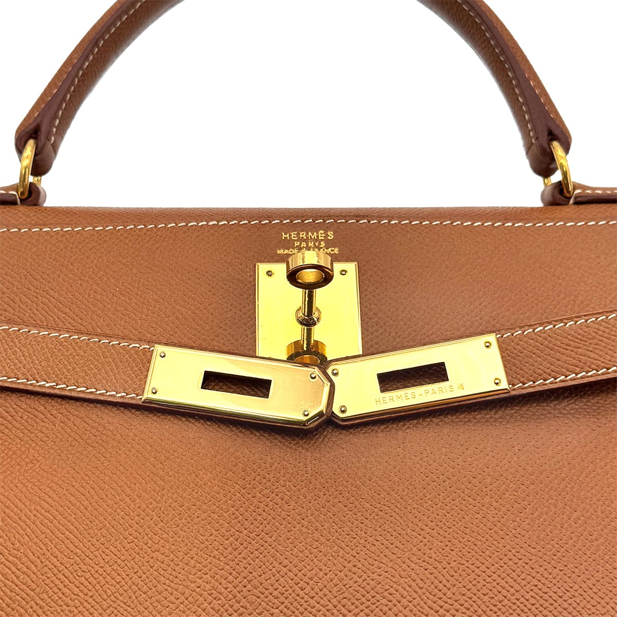 HERMES HERMES KELLY 32 RETOURNE GOLD COUCHEVEL HAND SHOULDER BAG □A GHW 90277076