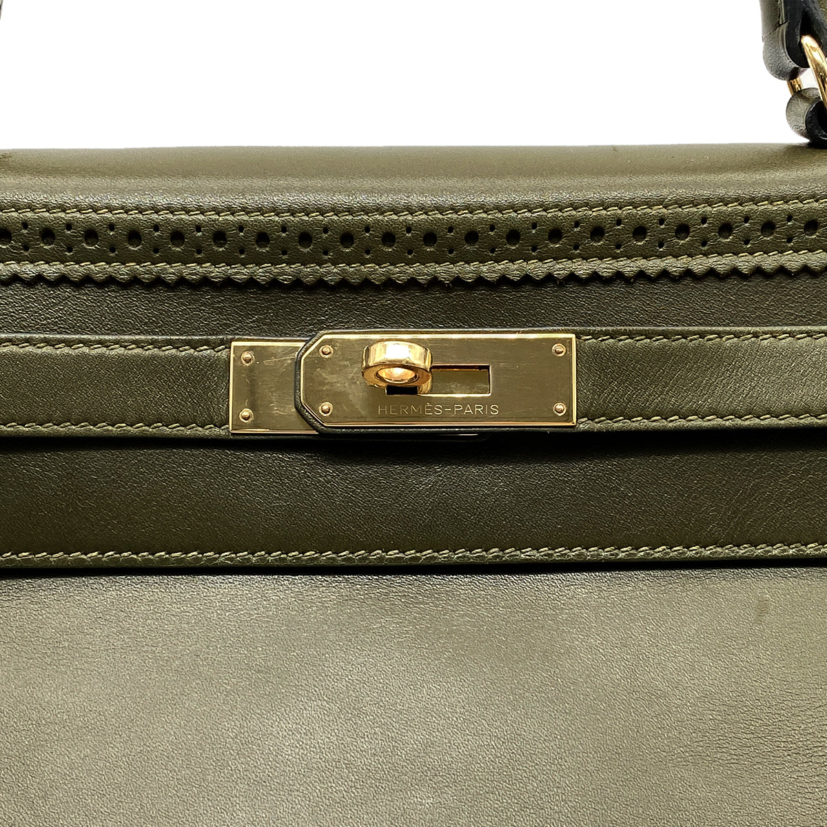 Hermes HERMES KELLY 35 GHILLIES VERT VERONESE TADELAKT HAND SHOULDER BAG □O GHW 90267414