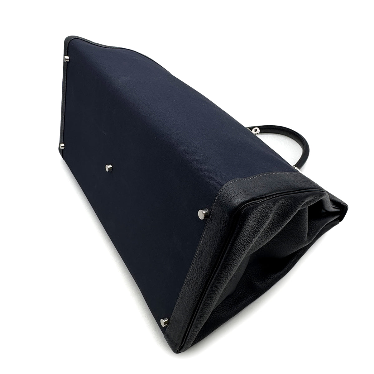 HERMES HERMES KELLY 50 RETOURNE BLUE MARINE TOGO TOILE OFFICIER HAND SHOULDER BAG □F SHW 90299345