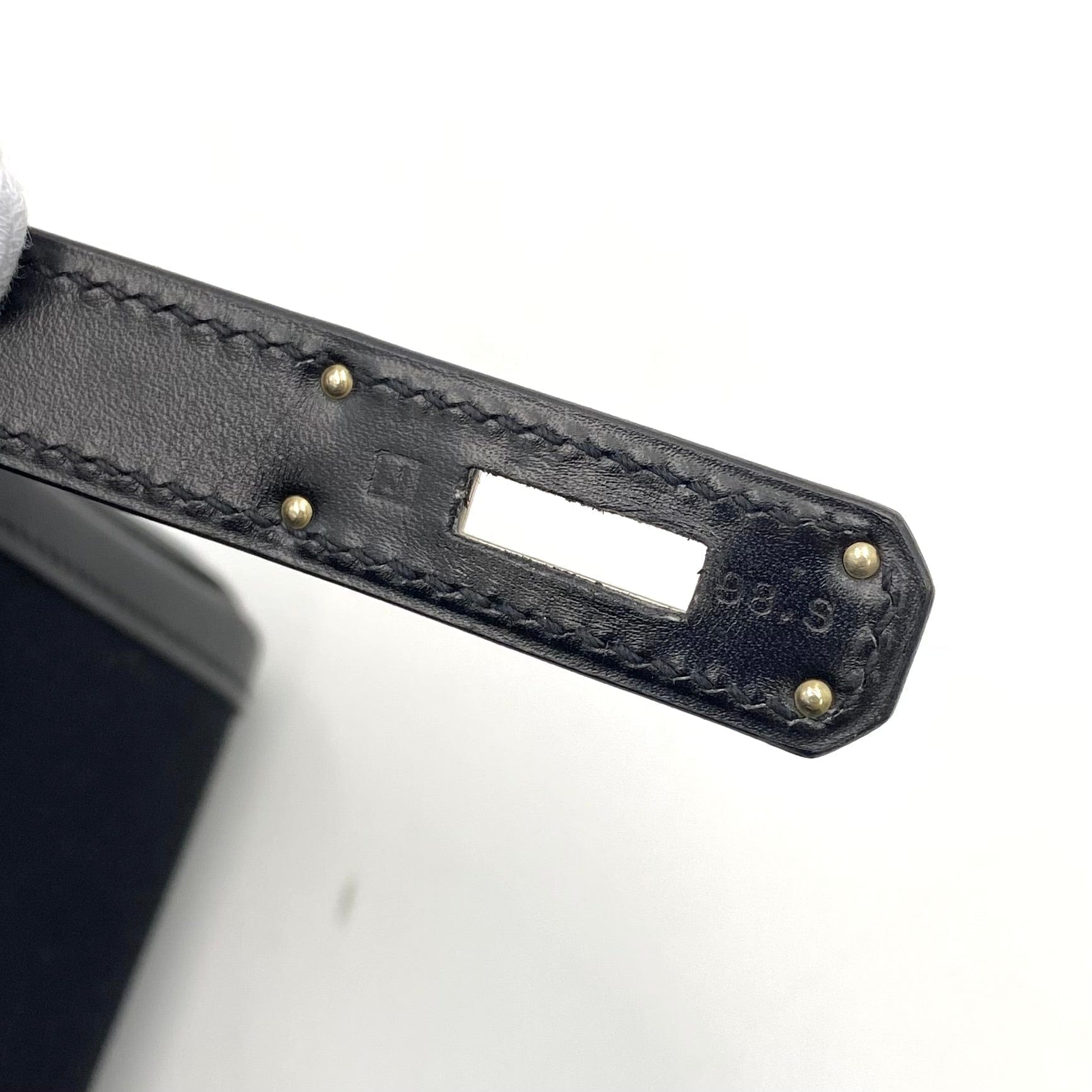 Hermès HERMES KELLY LAKIS 28 BLACK BOXCALF TOILE OFFICIER HAND SHOULDER BAG □J SHW 90224703