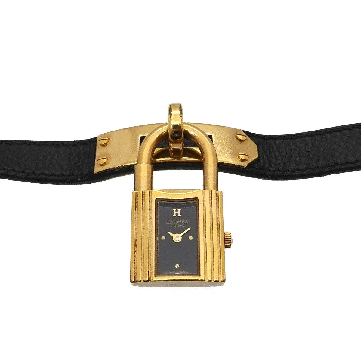 Hermès HERMES Kelly Watches Quartz Black Dial Vintage Cadena Ladies Watch 90323782
