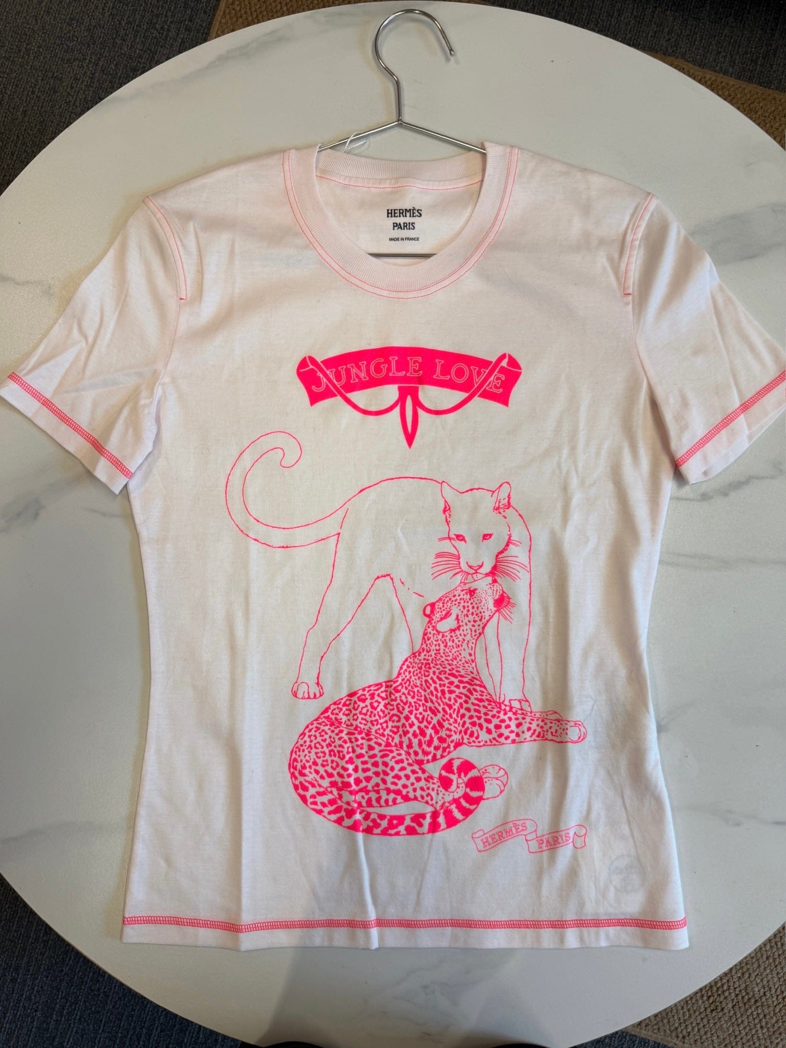 HERMES Hermès Leopard Print T-Shirt - Rose Porcelain