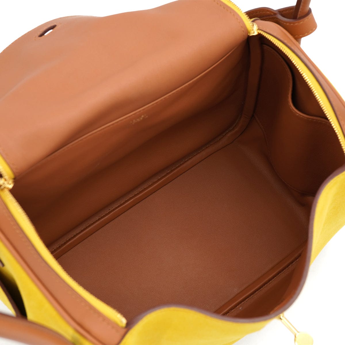 HERMES HERMES LINDY 26 JAUNE AMBRE GOLD SWIFT GRIZZLY SHOULDER BAG 2019 D STAMP GOLD HARDWARE 90326668