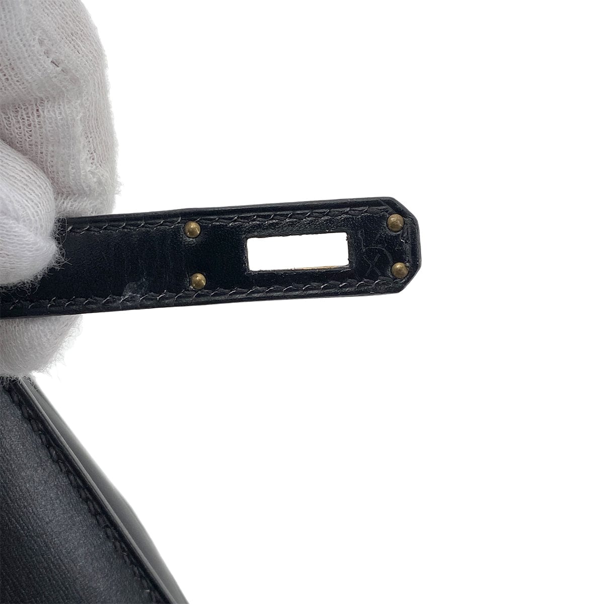 hermes HERMES MINI KELLY 20 BLACK BOXCALF STUDS HAND SHOULDER BAG 〇X GHW 90259869