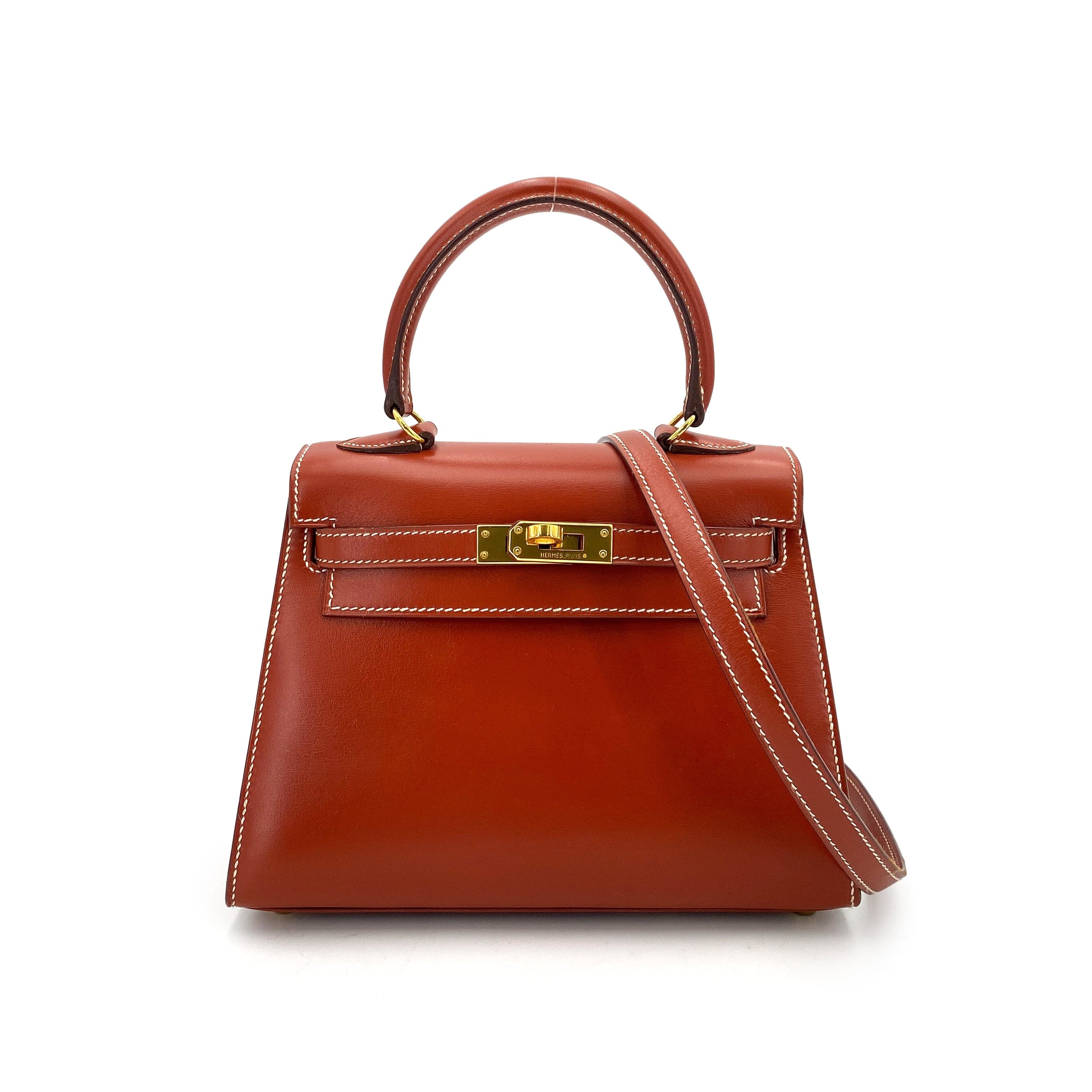 Hermes HERMES MINI KELLY 20 BRICK BOXCALF HAND SHOULDER BAG 〇W 90249068