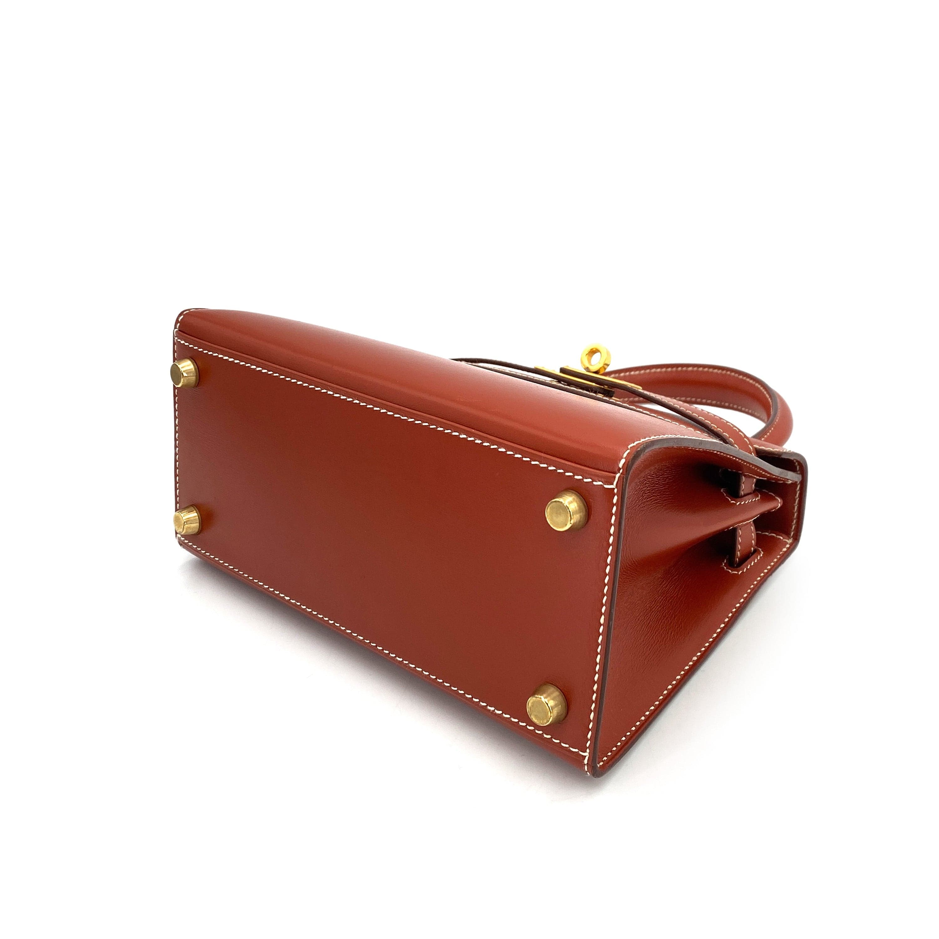 Hermes HERMES MINI KELLY 20 BRICK BOXCALF HAND SHOULDER BAG 〇W 90249068