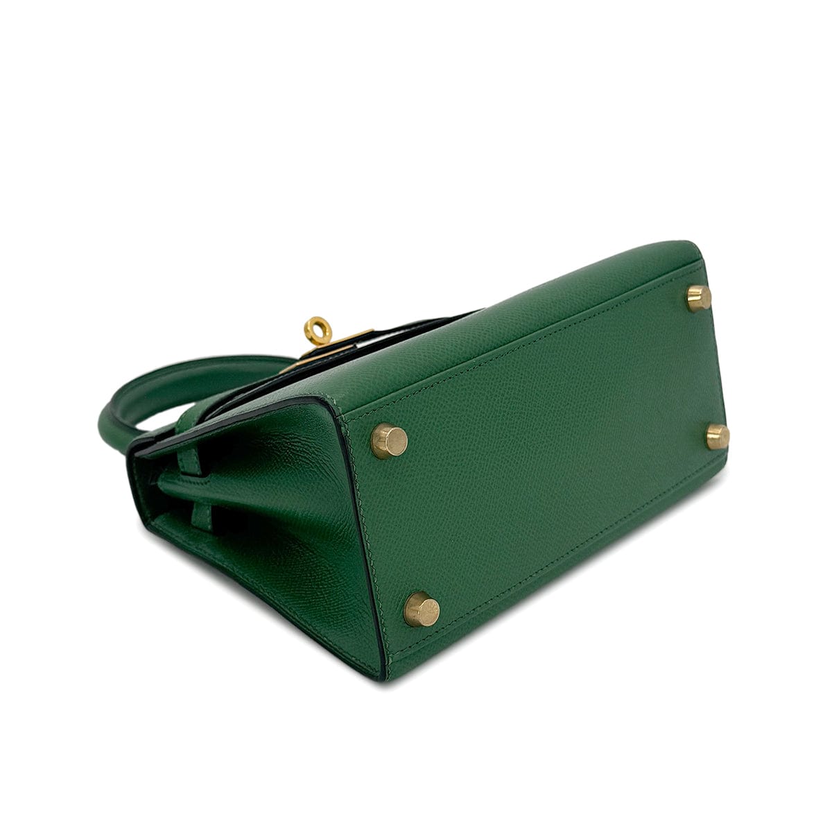 HERMES HERMES MINI KELLY 20 SELLIER GREEN COUCHEVEL SHOULDER BAG OY GHW 90239776