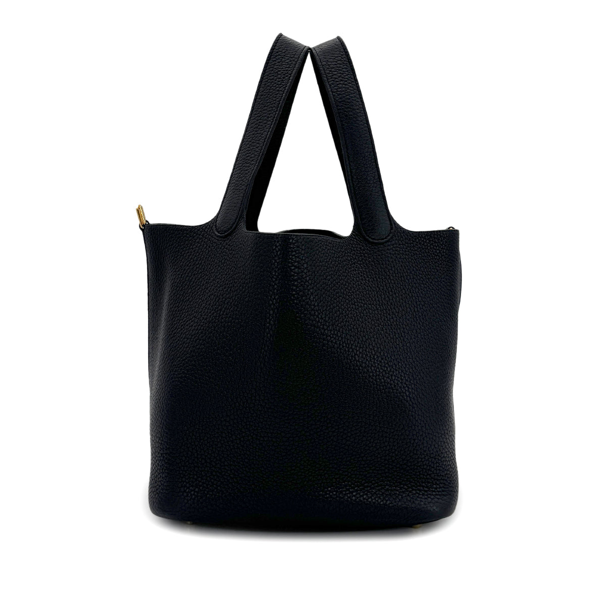 Hermes HERMES PICOTIN LOCK MM BLACK TAURILLON CLEMENCE HAND BAG C GHW 90311268