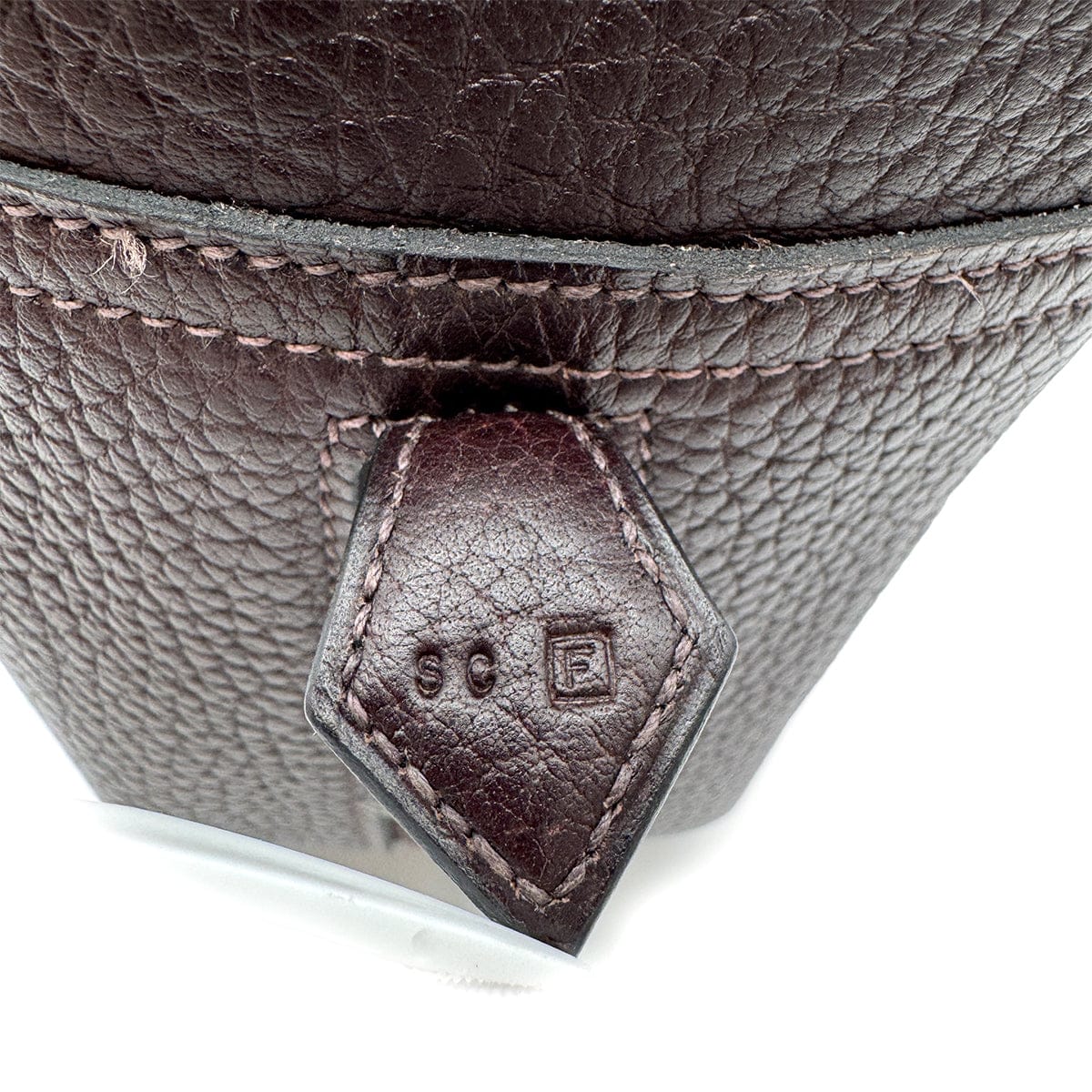 HERMES HERMES PLUME 32 CHOCOLAT FJORD HAND BAG □F PHW 90304763