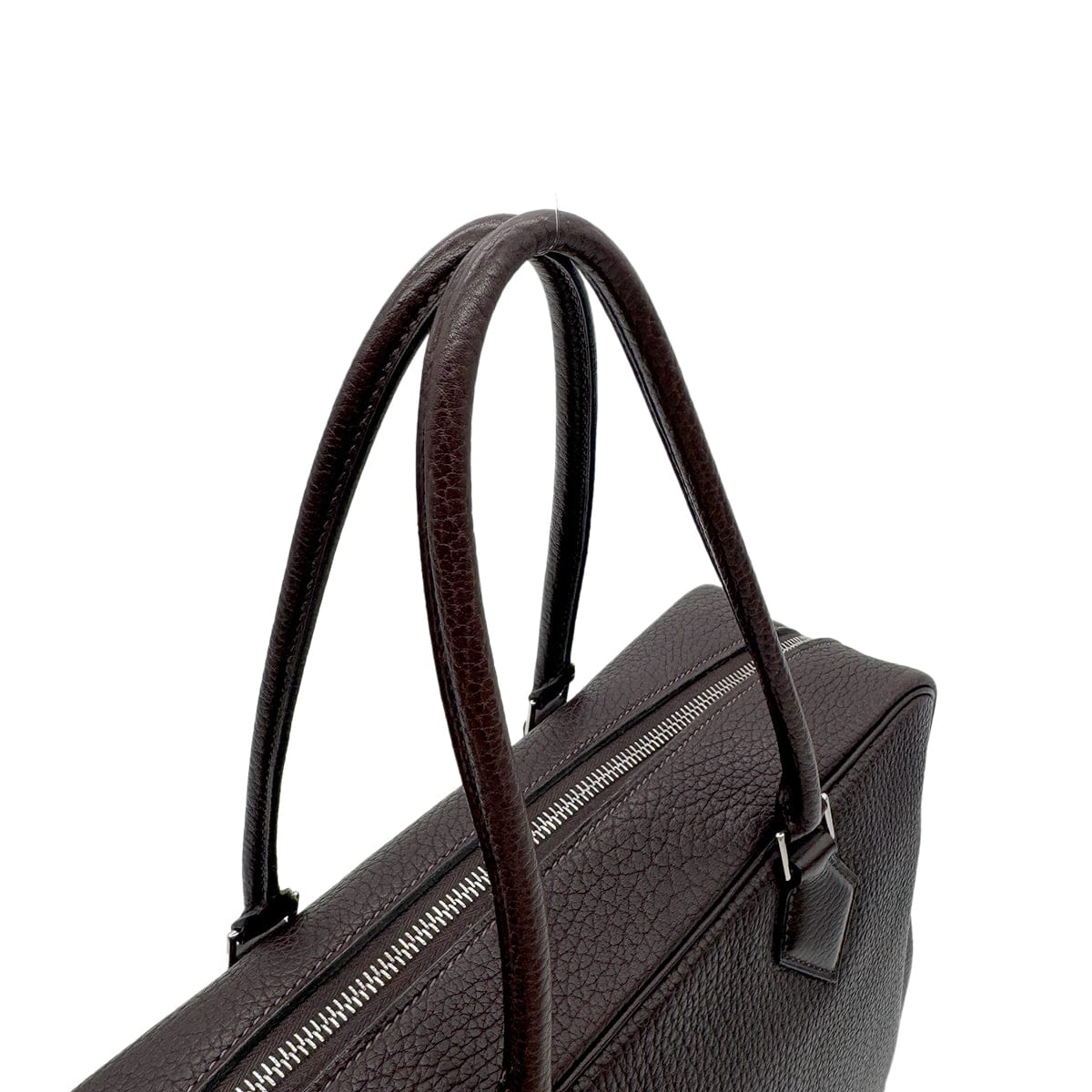HERMES HERMES PLUME 32 CHOCOLAT FJORD HAND BAG □F PHW 90304763