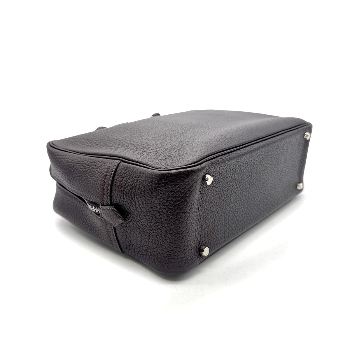 HERMES HERMES PLUME 32 CHOCOLAT FJORD HAND BAG □F PHW 90304763