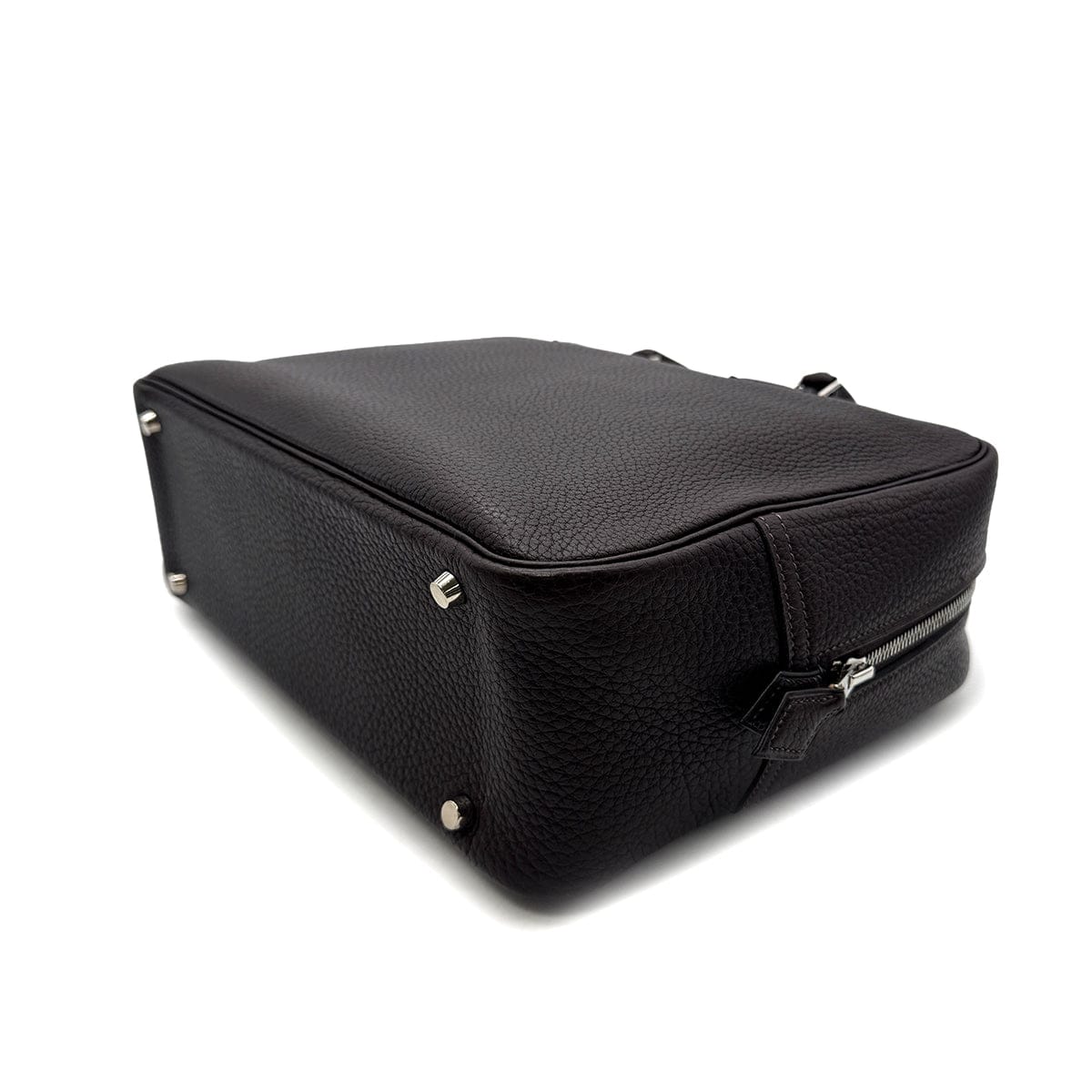 HERMES HERMES PLUME 32 CHOCOLAT FJORD HAND BAG □F PHW 90304763