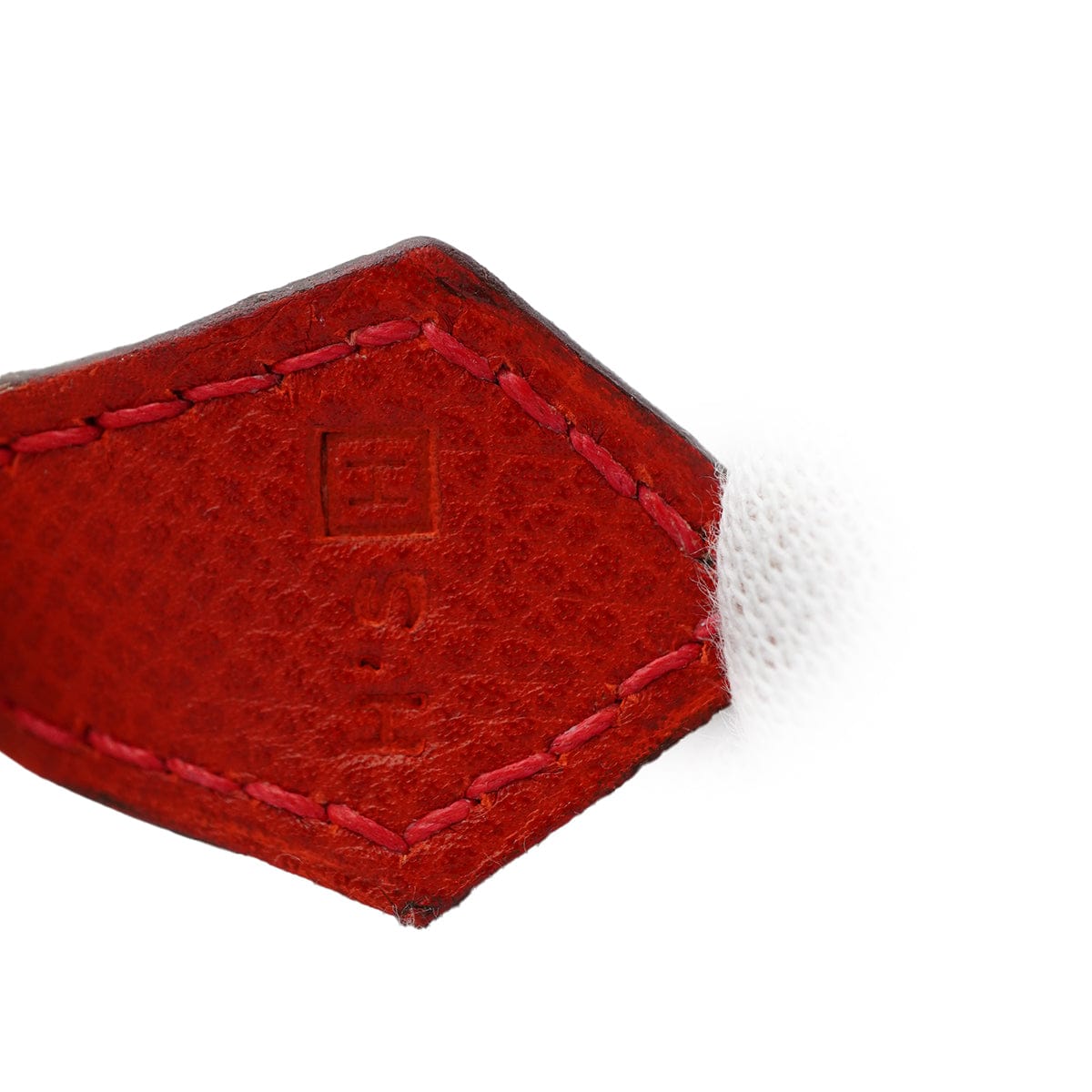 HERMES HERMES PLUME 32 WHITE ROUGE GARANCE VEAU EPSOM HAND BAG 2004 SQUARE H PALLADIUM HARDWARE 90326671