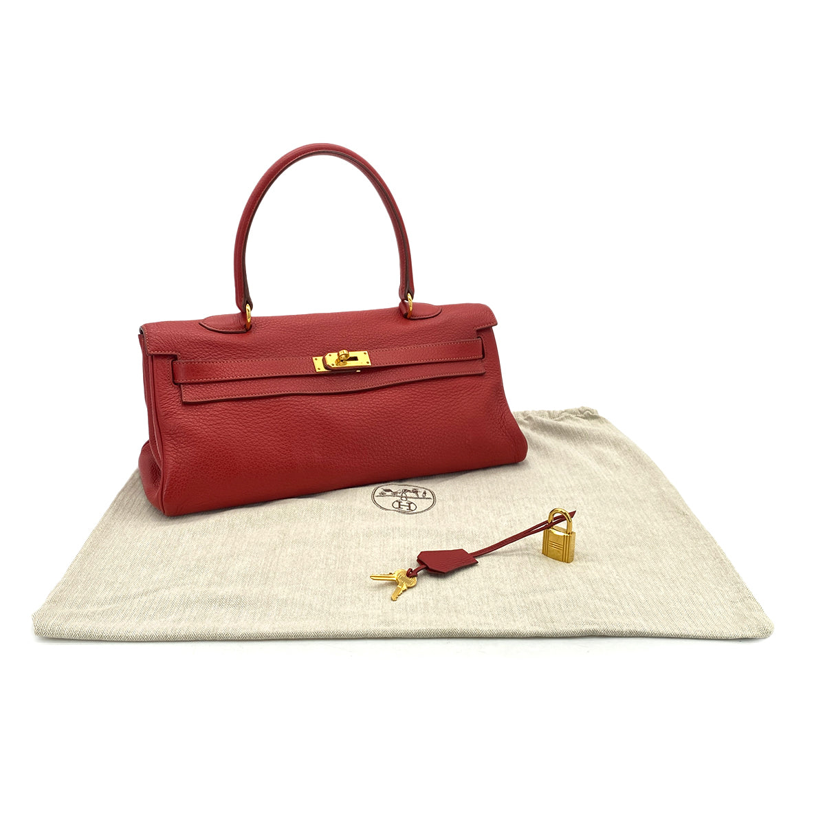 Hermès HERMES SHOULDER KELLY 42 ROUGE GARANCE TAURILLON CLEMENCE HAND SHOULDER BAG □M GHW 90279722