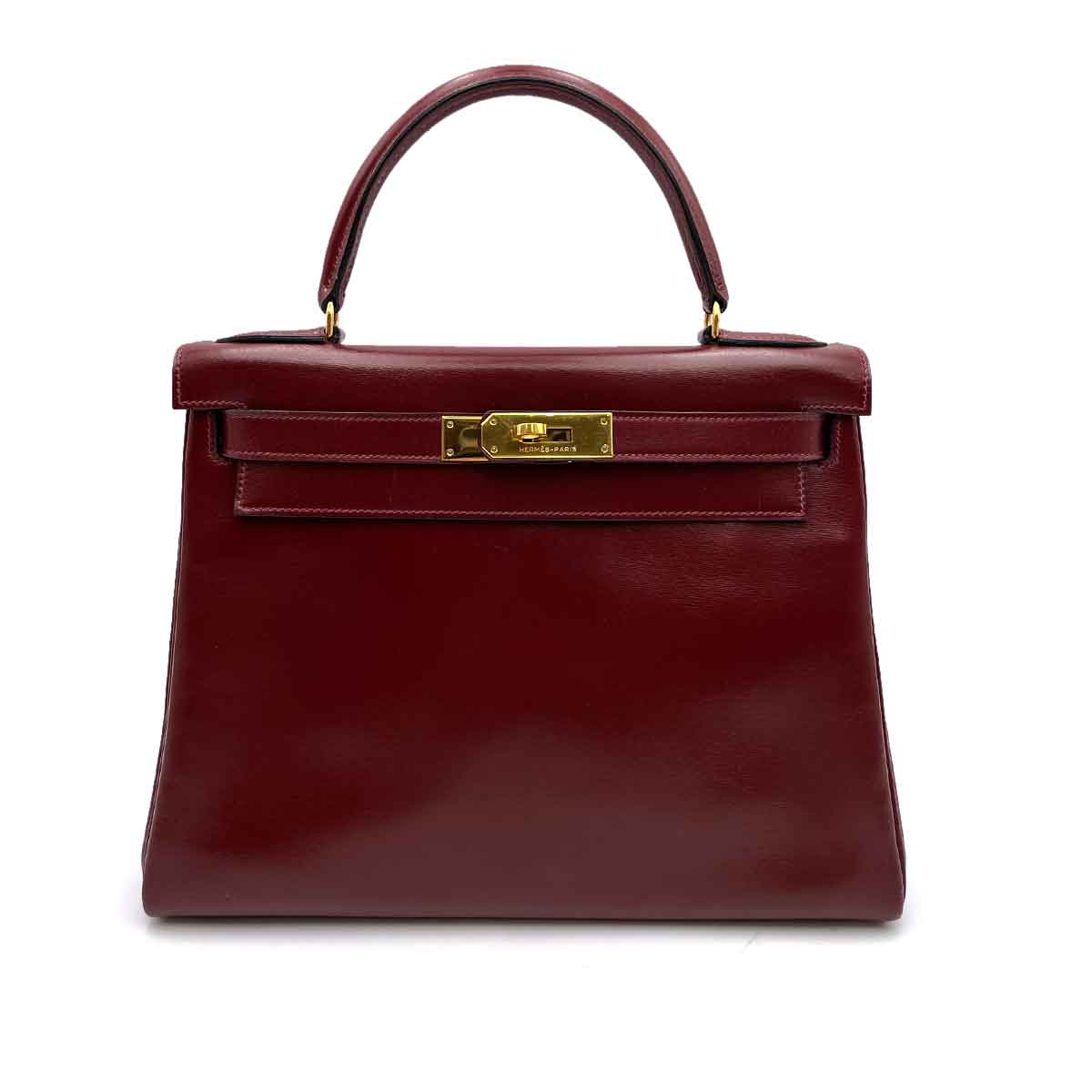 Hermès Hermès Vintage Kelly 28 Retourne Rouge H Boxcalf GHW #A 90234632