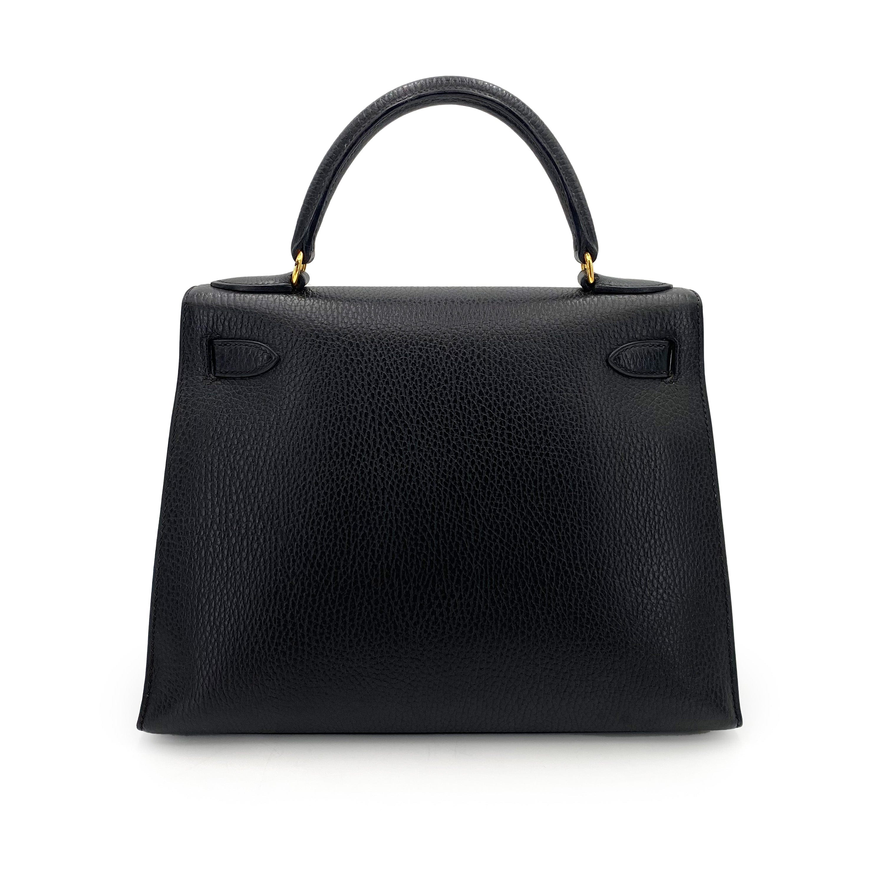 Hermès Hermès Vintage Kelly 28 Sellier Black Ardennes GHW #A 90242663