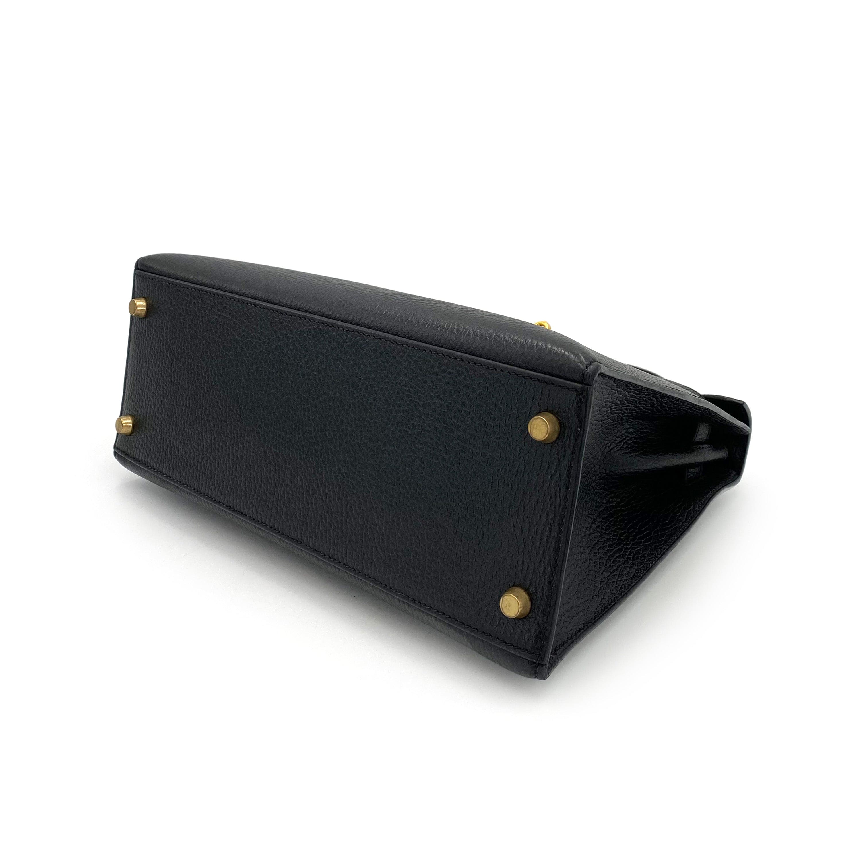 Hermès Hermès Vintage Kelly 28 Sellier Black Ardennes GHW #A 90242663