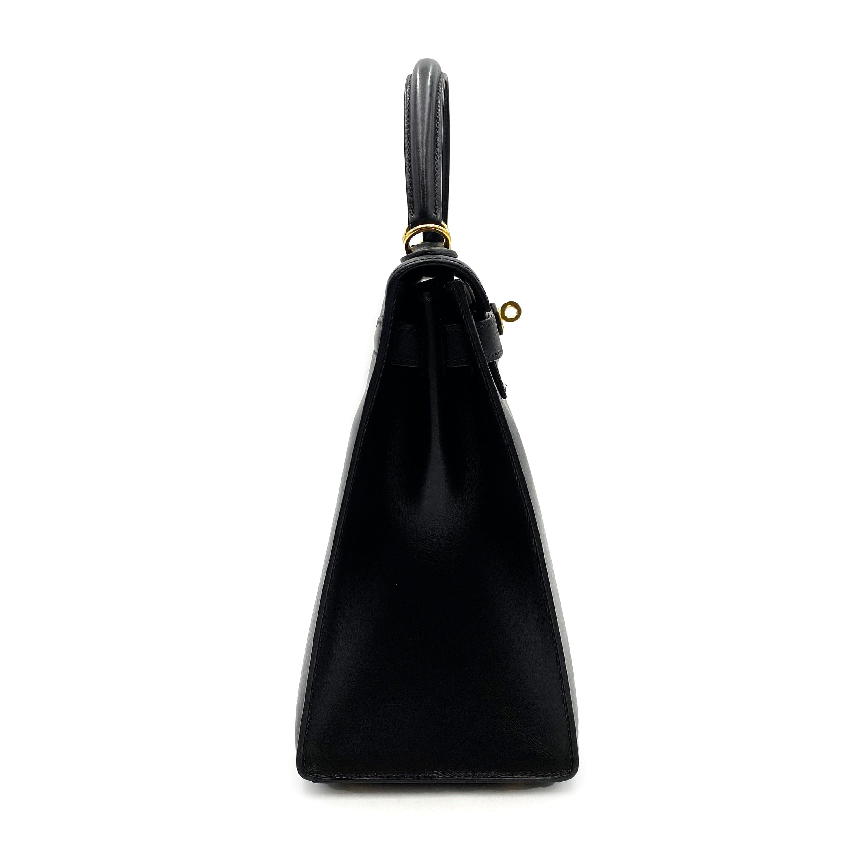 Hermès Hermès Vintage Kelly 28 Sellier Black Boxcalf GHW #D 90227446