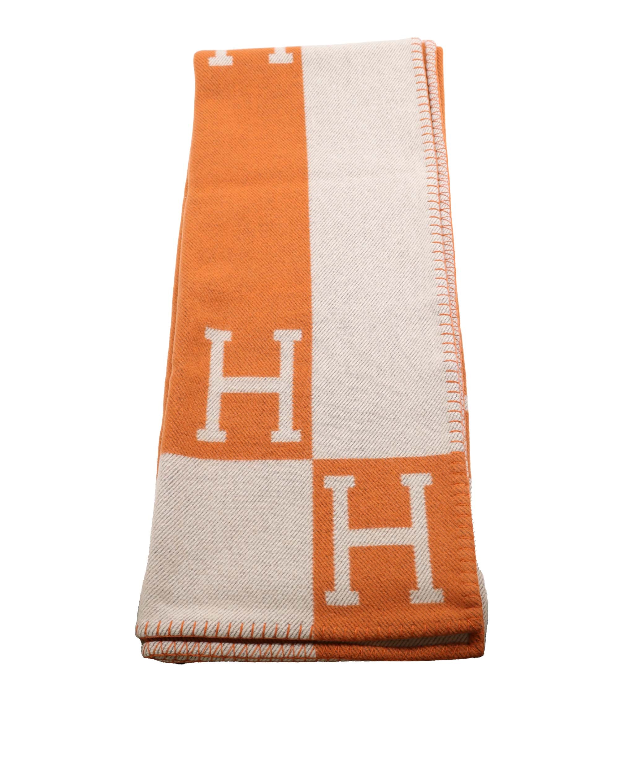 Hermès Hermes Cashmere Avalon Blanket Orange AGC2865