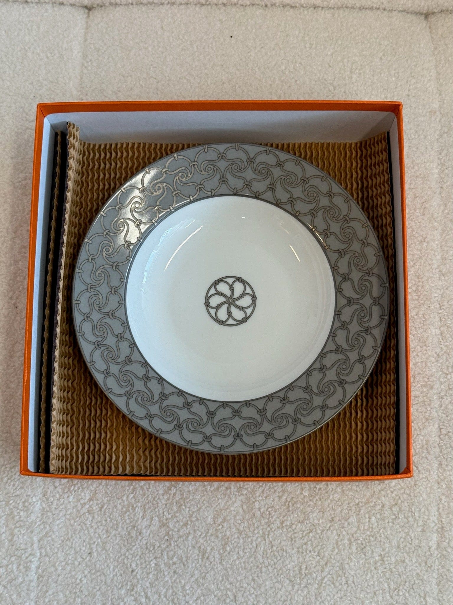 Hermès Hermès H Déco Dessert Plate Grey