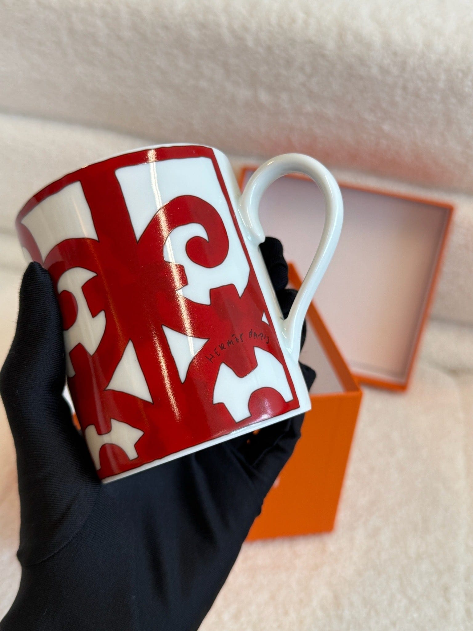 Hermès Hermès Mug Rouge and White