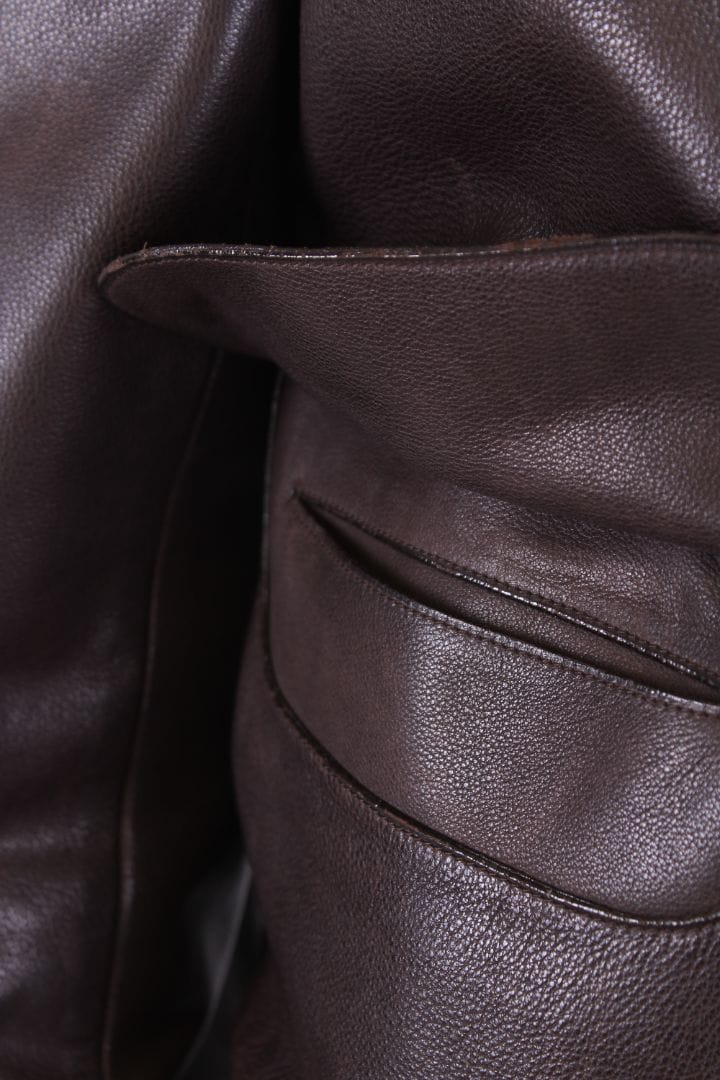 Hermes Hermes Leather Jacket Brown 50