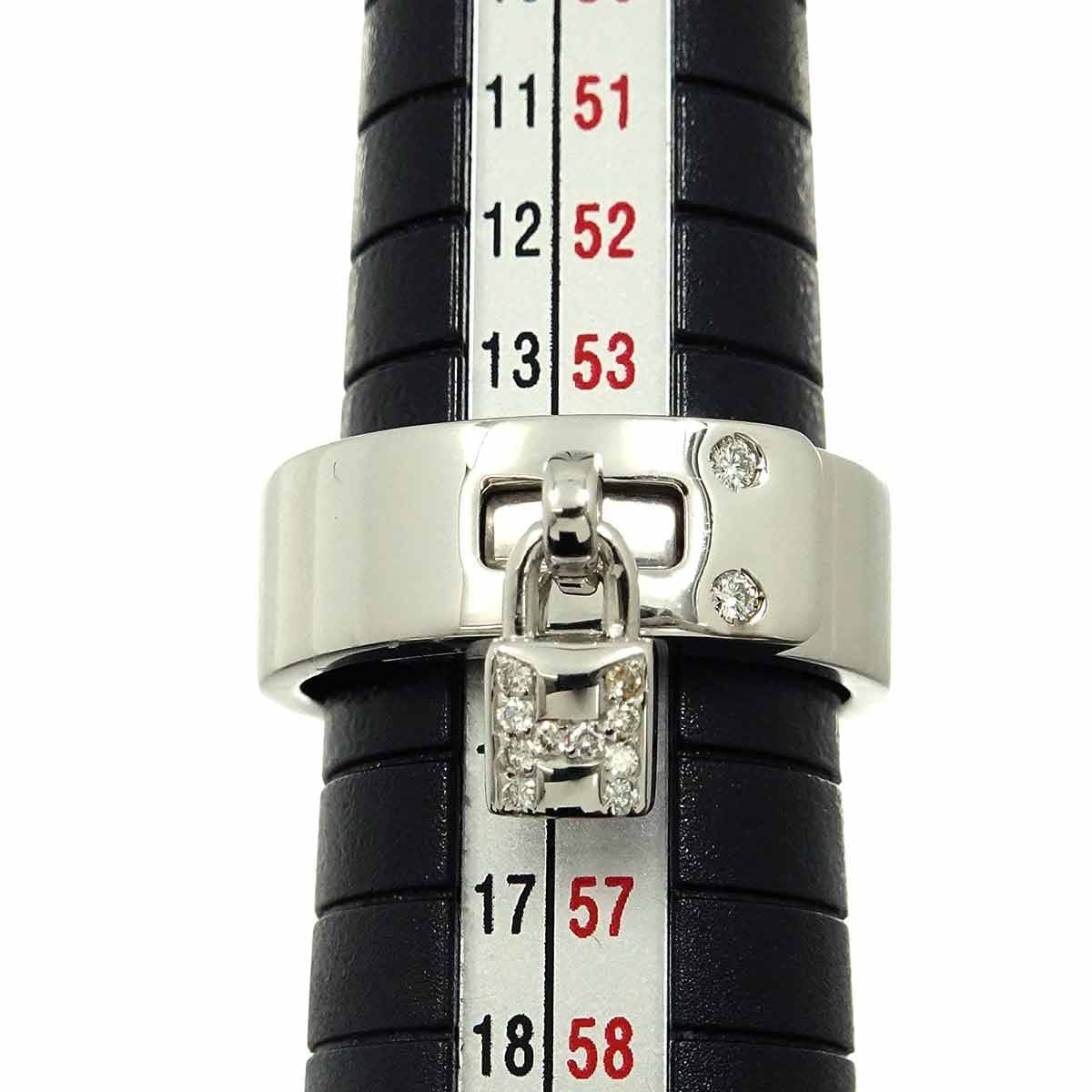 HERMES HERMES Kelly Diamond Ring 18K WG 750 Size54 6.75(US) 90294780