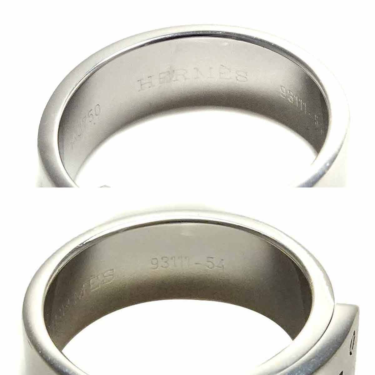 HERMES HERMES Kelly Diamond Ring 18K WG 750 Size54 6.75(US) 90294780