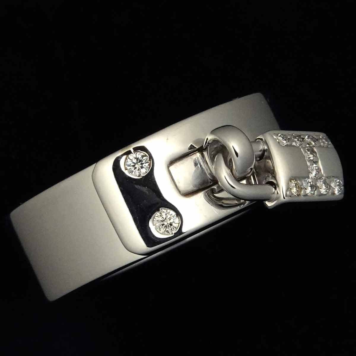 HERMES HERMES Kelly Diamond Ring 18K WG 750 Size54 6.75(US) 90294780