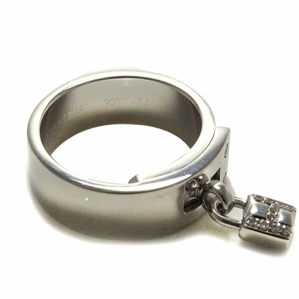 HERMES HERMES Kelly Diamond Ring 18K WG 750 Size54 6.75(US) 90294780