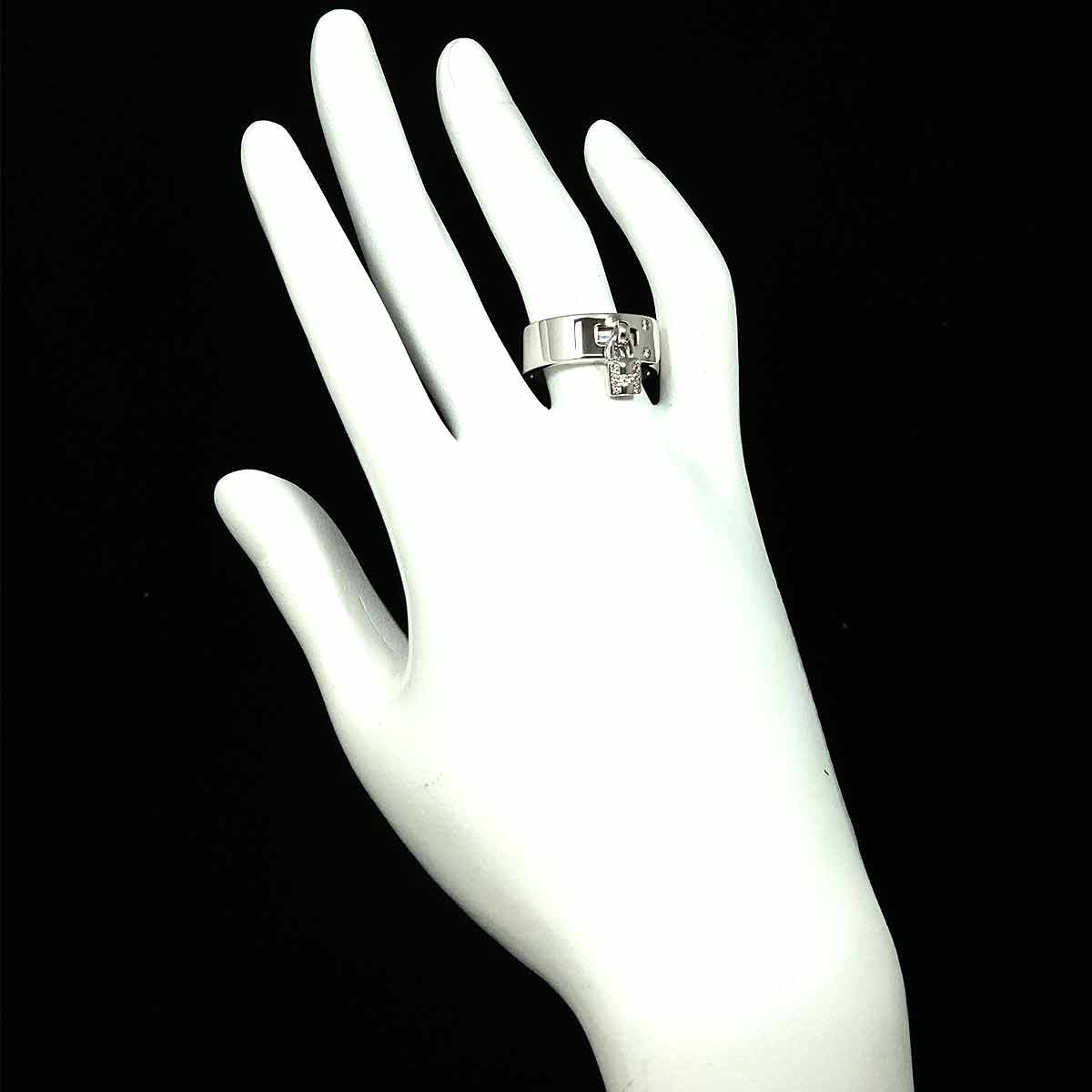 HERMES HERMES Kelly Diamond Ring 18K WG 750 Size54 6.75(US) 90294780