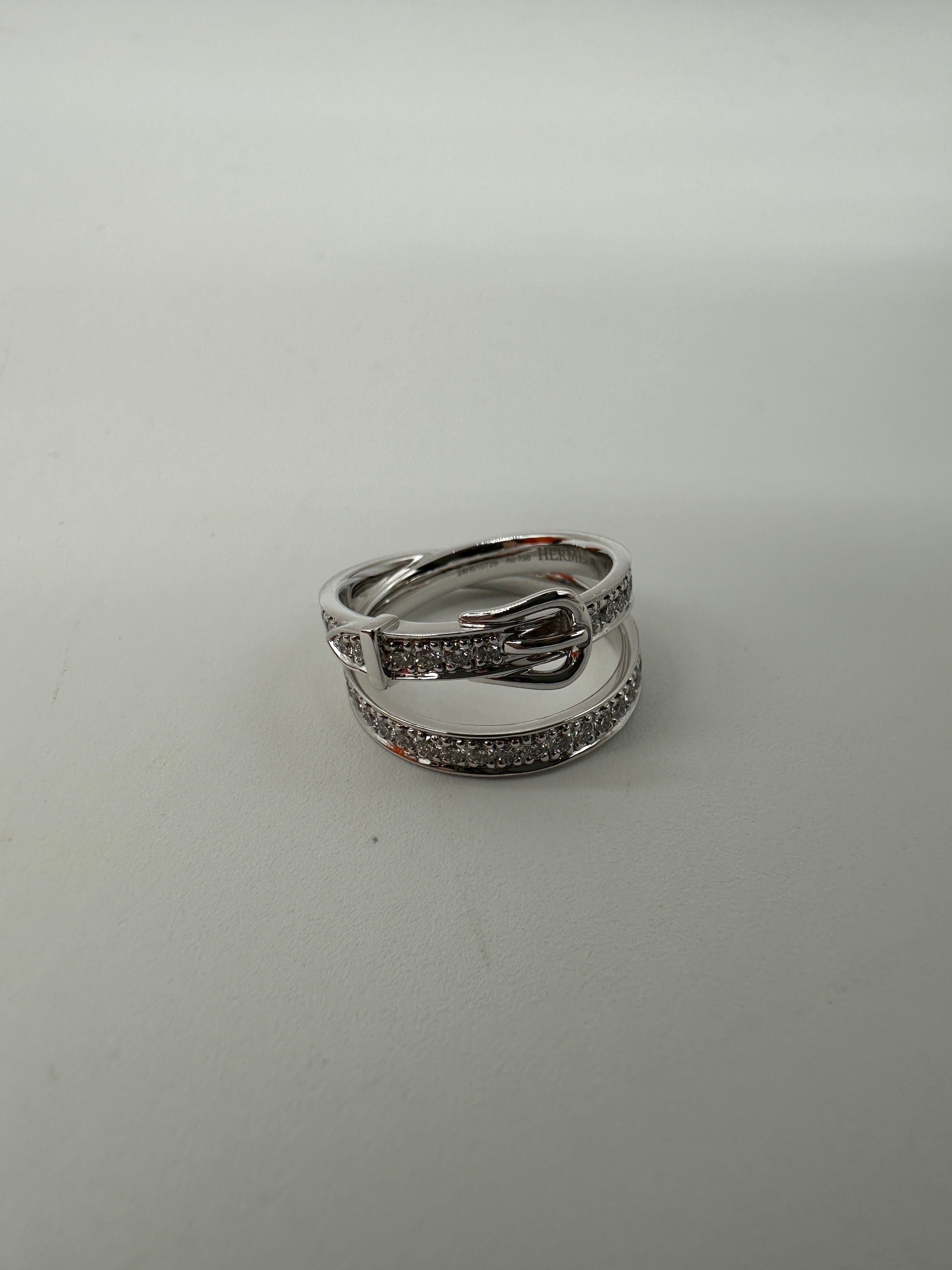 Hermès Hermès Bague Etriviere MM 66D 0.88ct ORB-18K Ring 53 PCA931