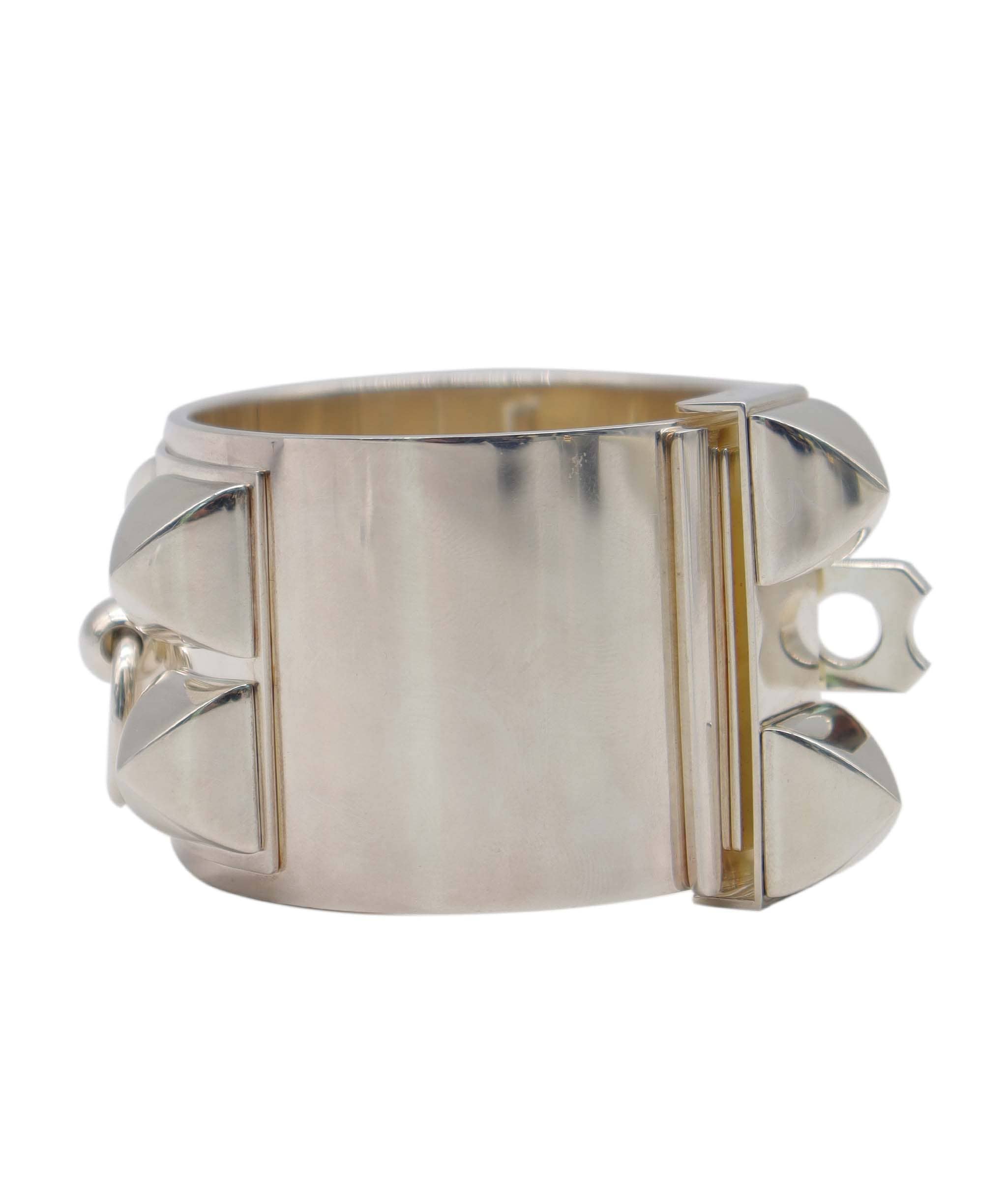 Hermès HERMES Collier de Chien Bangle SV Ag 925 Silver Collier De Chien Bangle Hermes 90317212 DXBS6394