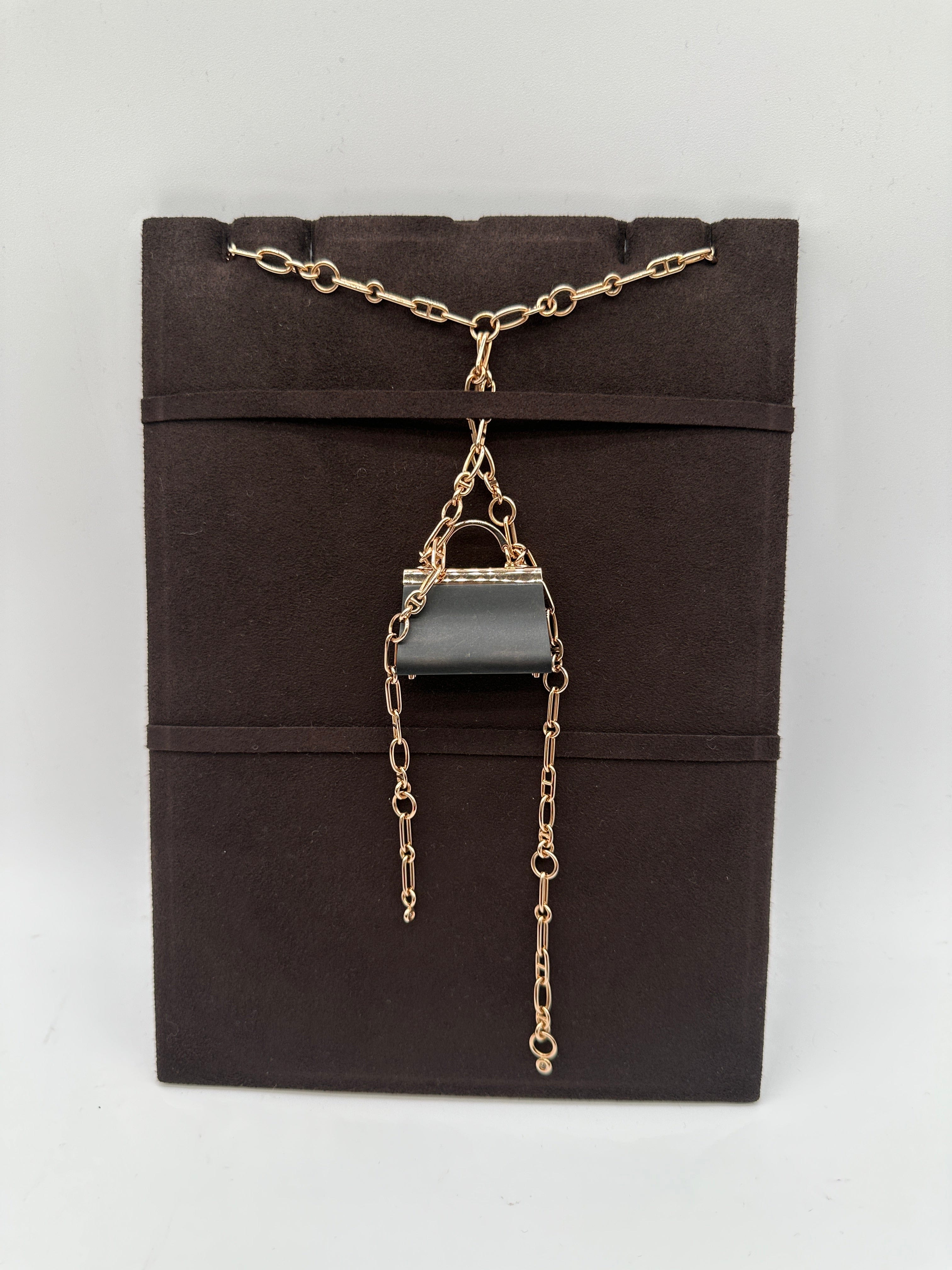 Hermès Hermès Précieux Kelly long pendant Noir 49D 0.47ct PCA994