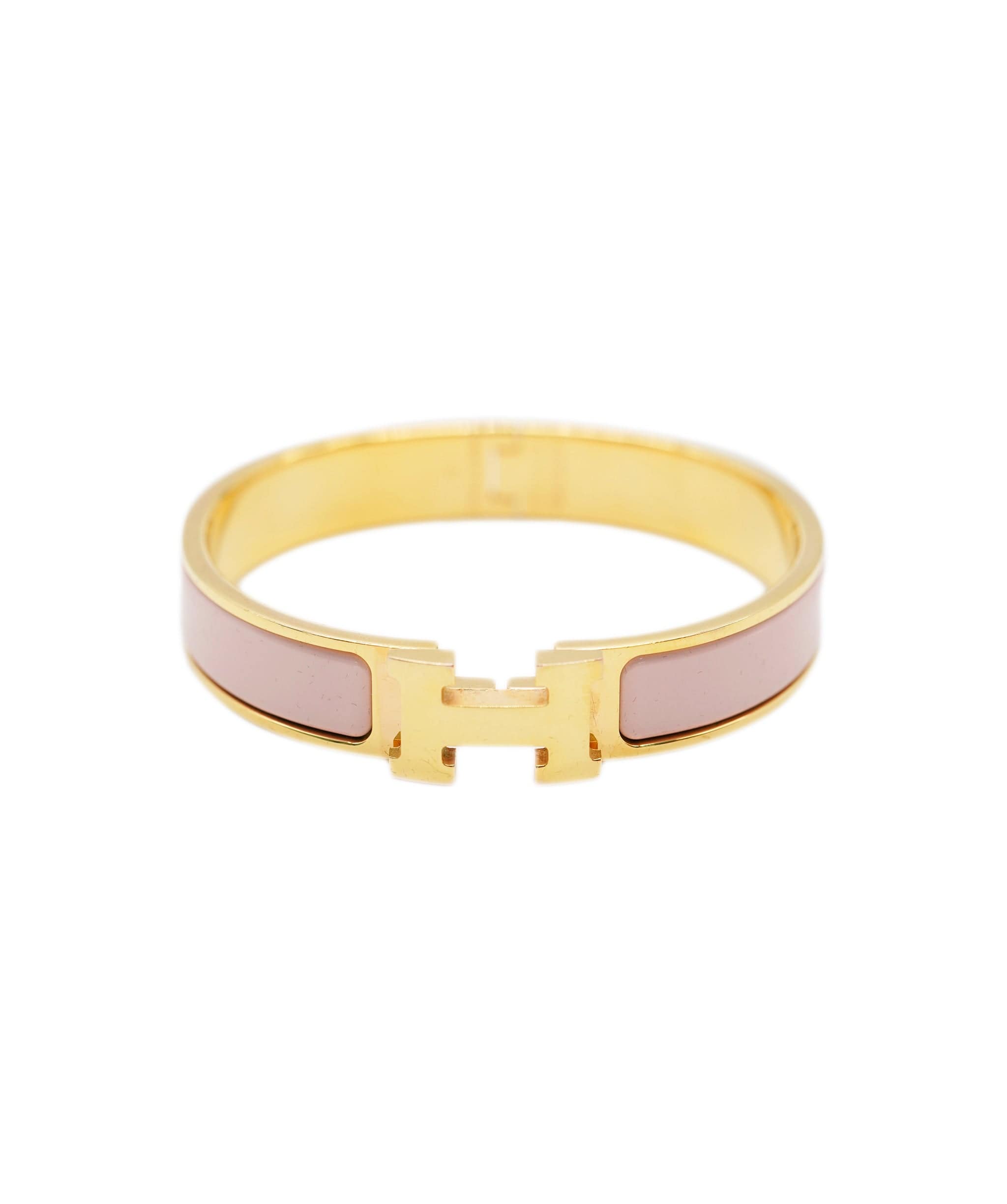 Hermès Yellow Gold Plated Hermes Clic H Bracelet In Rose Cassata ABC0785