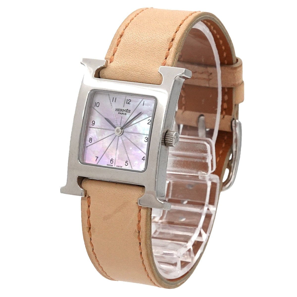 HERMES HERMES H Watch HH1 210 Quzrtz Pink Shell Dial Ladies Watch 90320053