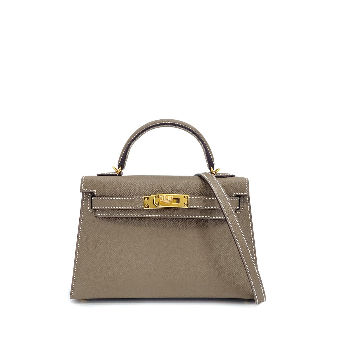 HERMES KELLY MINI 2 SELLIER ETOUPE EPSOM HAND SHOULDER BAG 2023 B GOLD HARDWARE 90309798 - PURPOSE