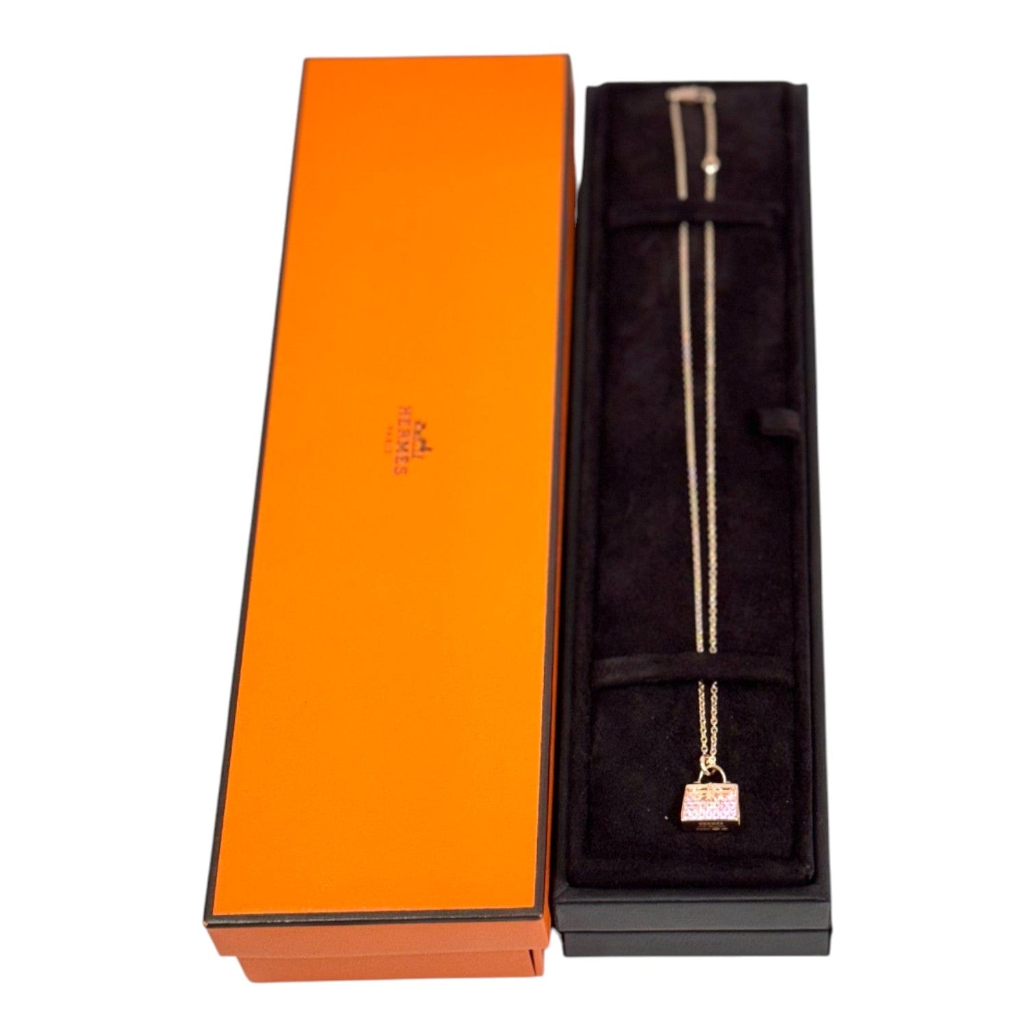 Hermes Hermes Amulettes Kelly Pink Sapphire Necklace