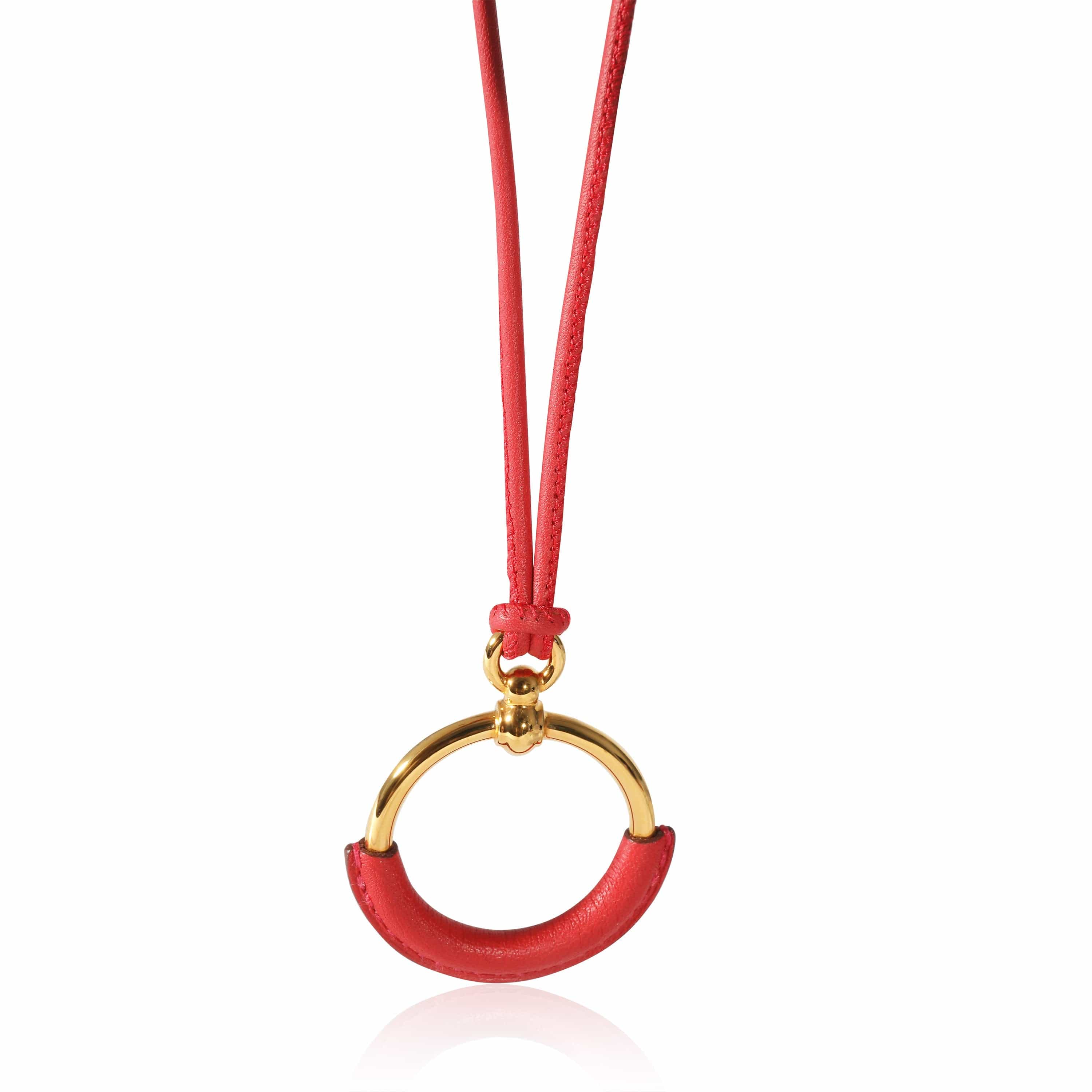Hermès Petite Loop Leather Gold Plated Pendant LuxuryPromise