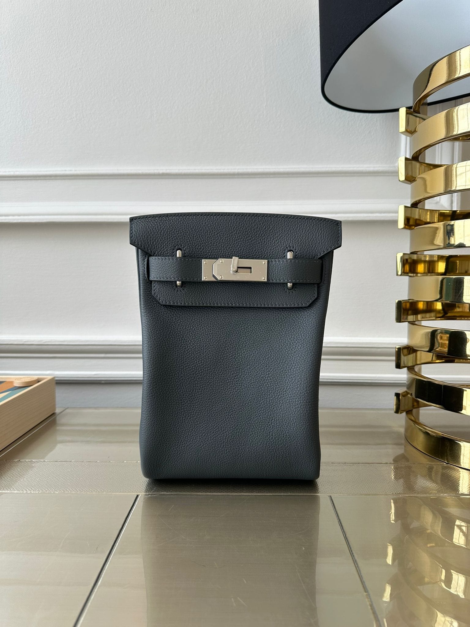 Hermès HERMÈS 'HAC A DOS' PM BACKPACK GRIS MISTY Togo Leather with Palladium Hardware
