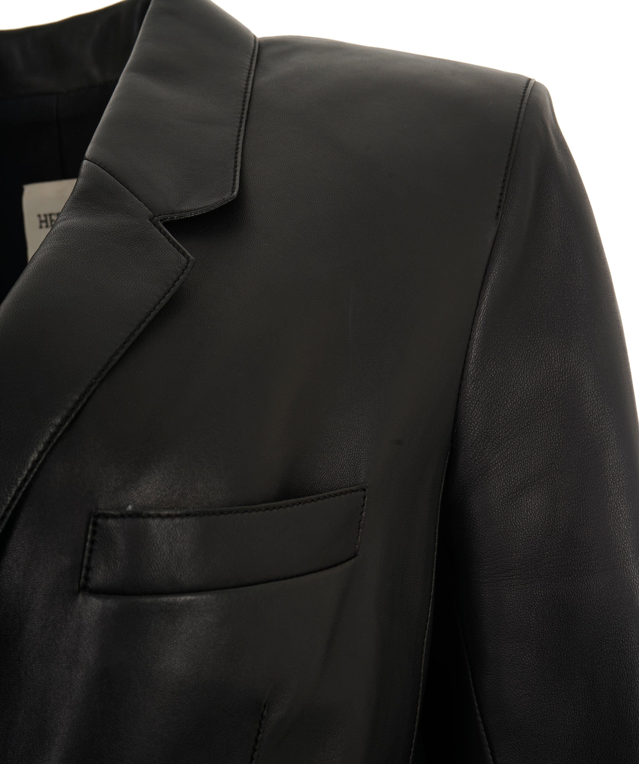 Hermès Hermes Black Leather Blazer Style Jacket 38 DBXL0069
