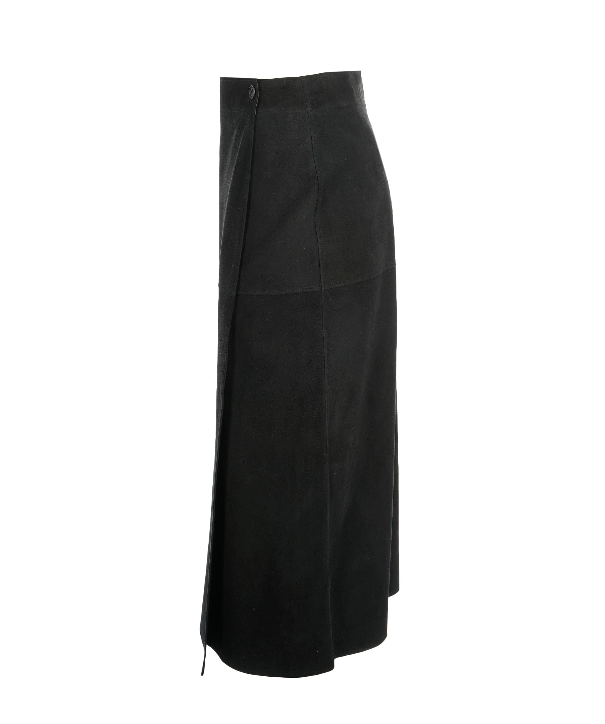 Hermès Hermes Black Suede Lambskin Mid Skirt F40 AVC1955